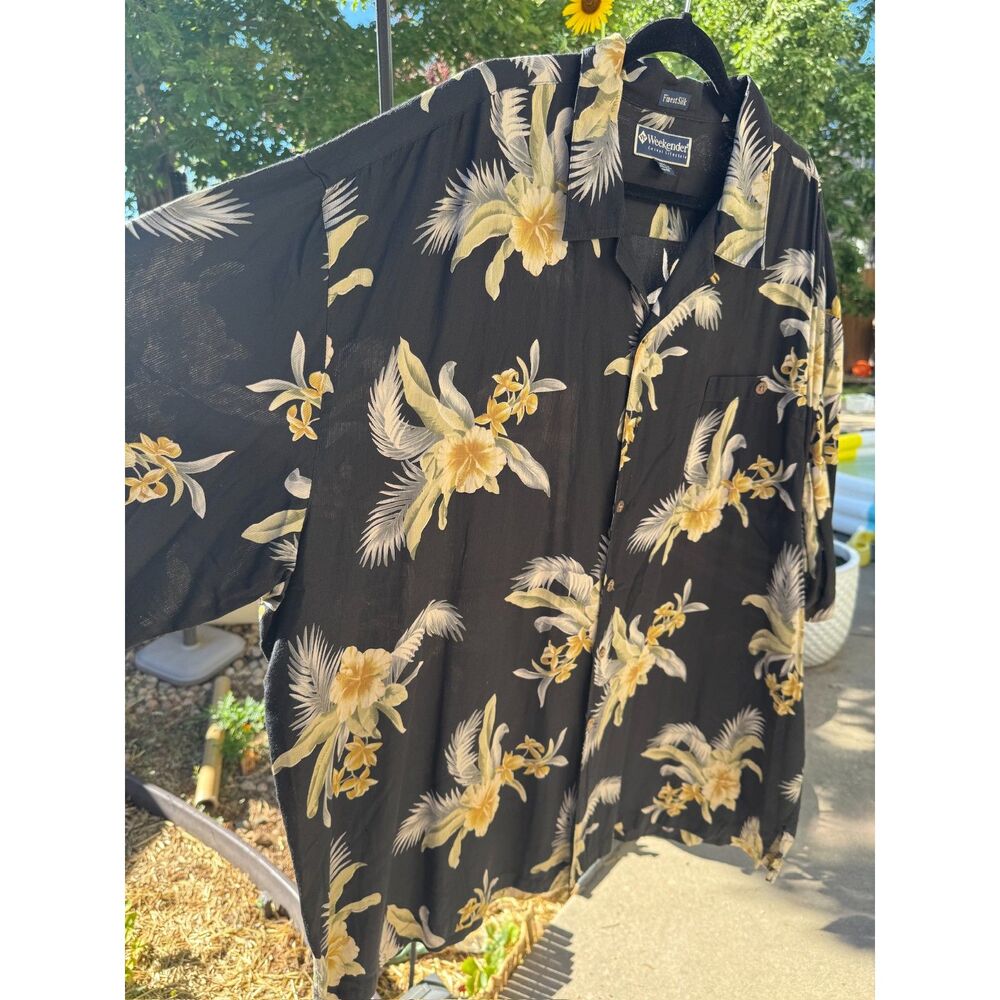 Weekender Casual Lifestyle Aloha Hawaiian Shirt 70% Silk 30% Cotton 4XL
